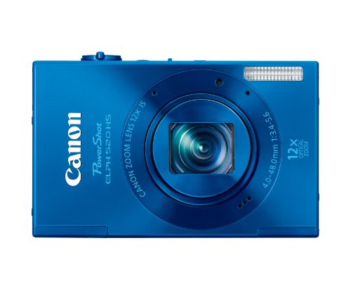 Canon PowerShot ELPH 520 HS 10.1 MP CMOS Digital Camera with 12x Optical Image Stabilized Zoom 28mm Wide-Angle Lens and 1080p Full HD Video Recording (Bllue)